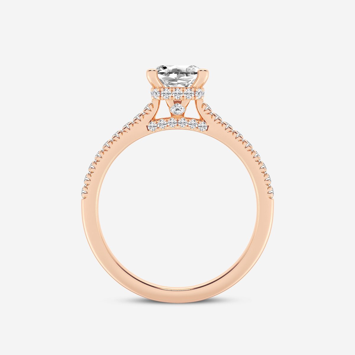 Additional Image 1 for  1 1/3 ctw Asscher Lab Grown Diamond Hidden Halo Engagement Ring
