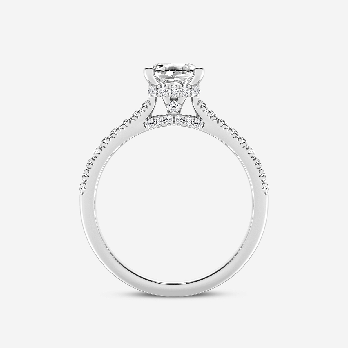 Additional Image 1 for  1 1/3 ctw Asscher Lab Grown Diamond Hidden Halo Engagement Ring
