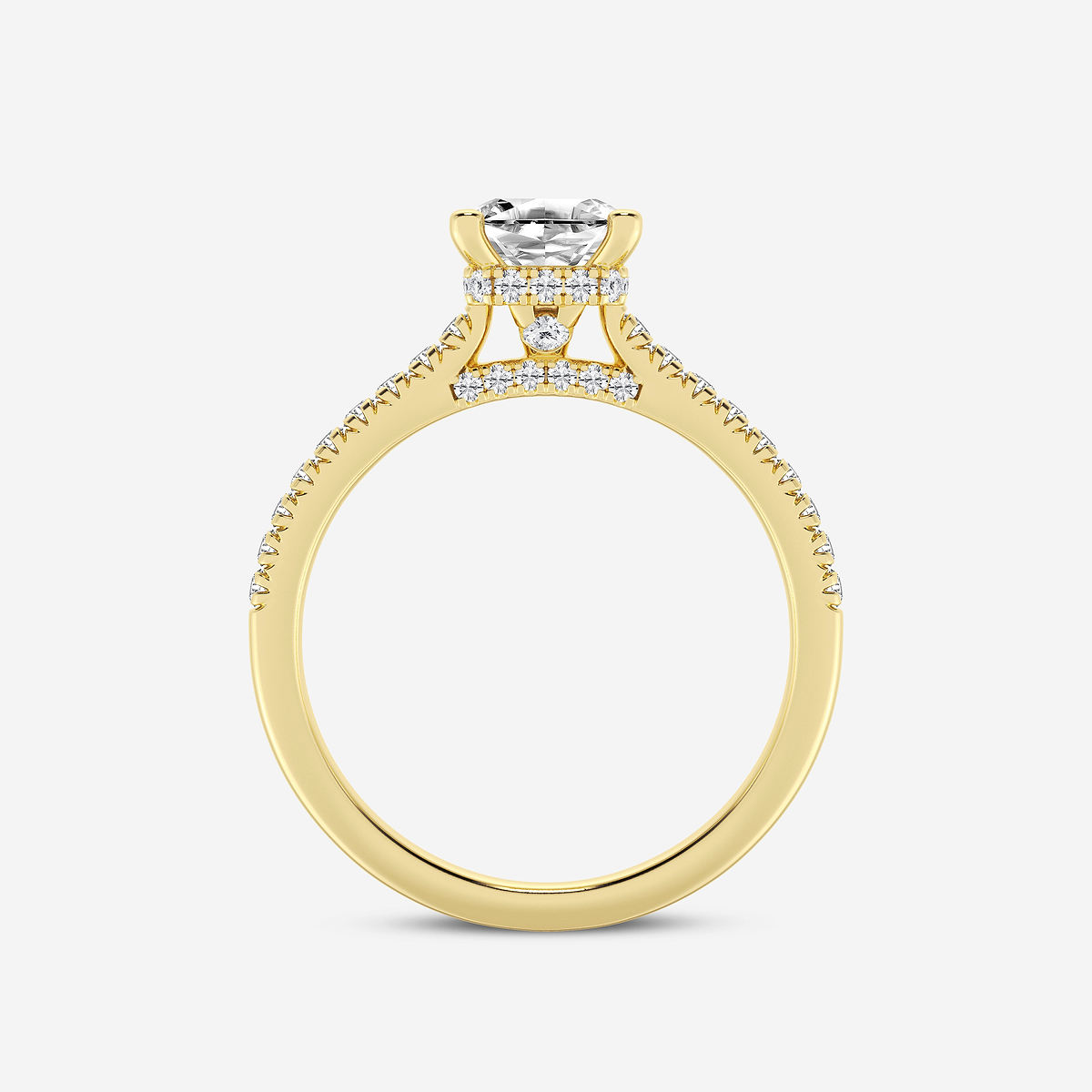 Additional Image 1 for  1 1/3 ctw Asscher Lab Grown Diamond Hidden Halo Engagement Ring