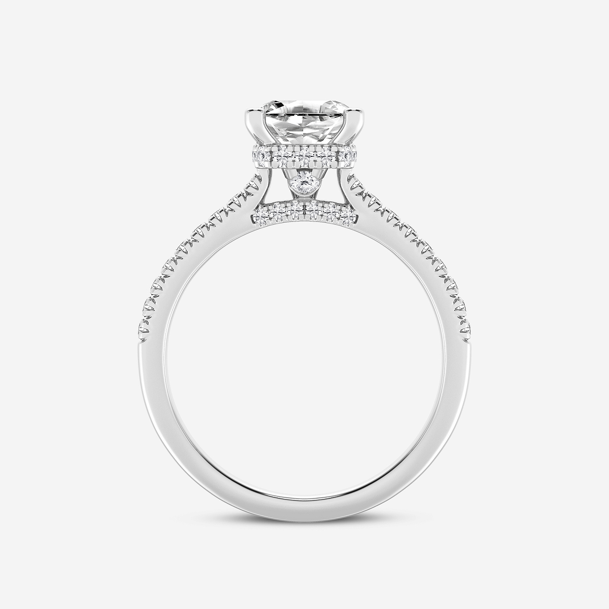 Additional Image 1 for  1 7/8 ctw Asscher Lab Grown Diamond Hidden Halo Engagement Ring