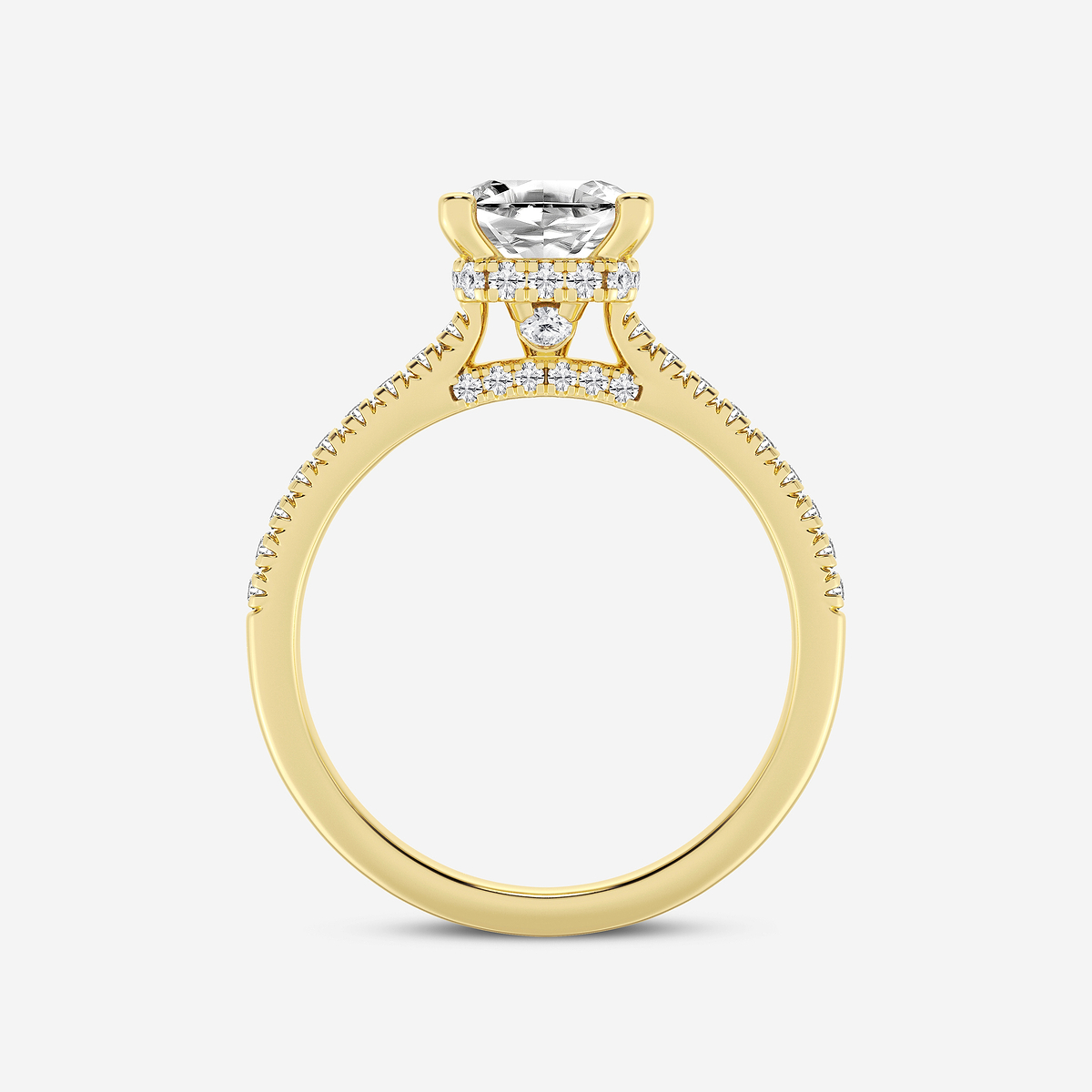 Additional Image 1 for  1 7/8 ctw Asscher Lab Grown Diamond Hidden Halo Engagement Ring