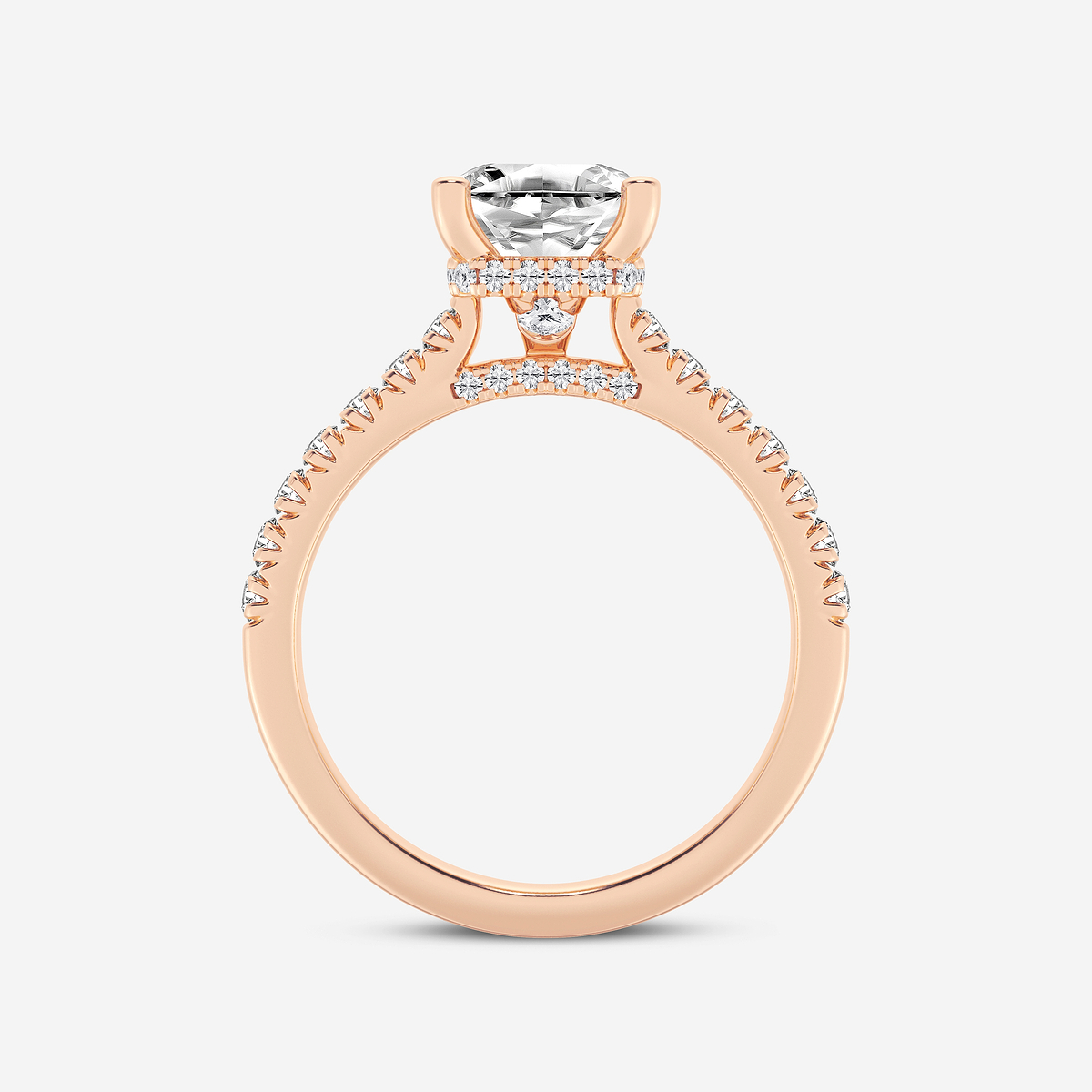 Additional Image 1 for  2 1/2 ctw Asscher Lab Grown Diamond Hidden Halo Engagement Ring
