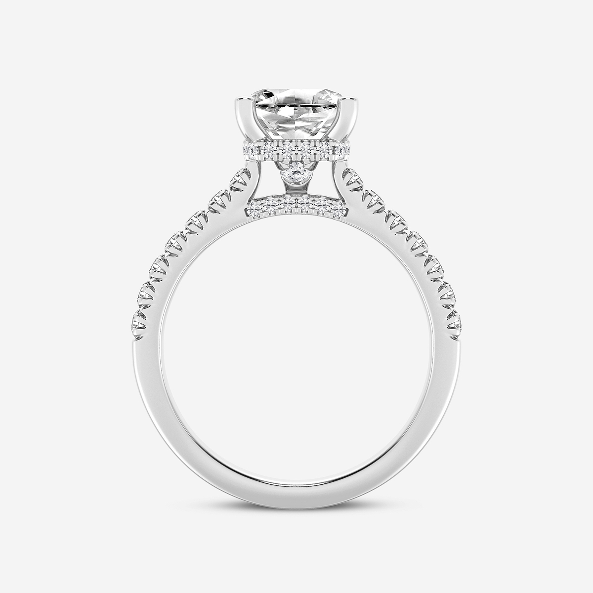 Additional Image 1 for  2 1/2 ctw Asscher Lab Grown Diamond Hidden Halo Engagement Ring