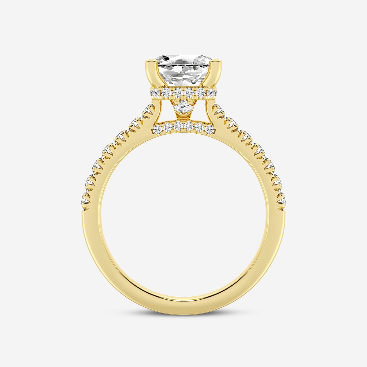 Additional Image 1 for  2 1/2 ctw Asscher Lab Grown Diamond Hidden Halo Engagement Ring