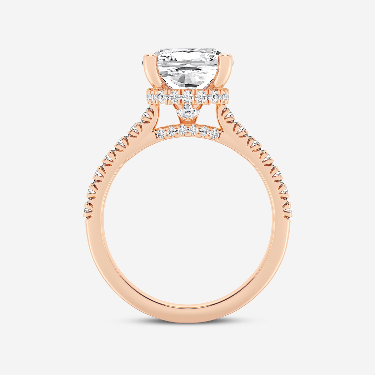 Additional Image 1 for  3 1/2 ctw Cushion Lab Grown Diamond Hidden Halo Engagement Ring