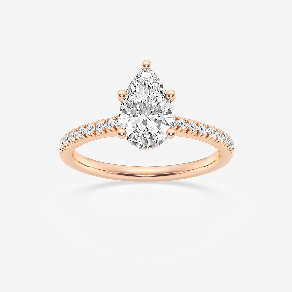 1 1/3 ctw Pear Lab Grown Diamond Hidden Halo Engagement Ring