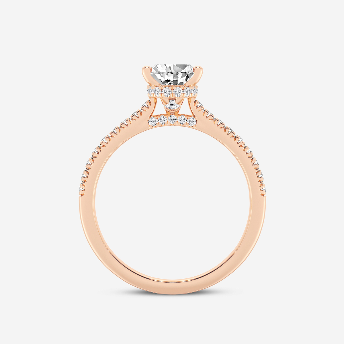Additional Image 1 for  1 1/3 ctw Pear Lab Grown Diamond Hidden Halo Engagement Ring