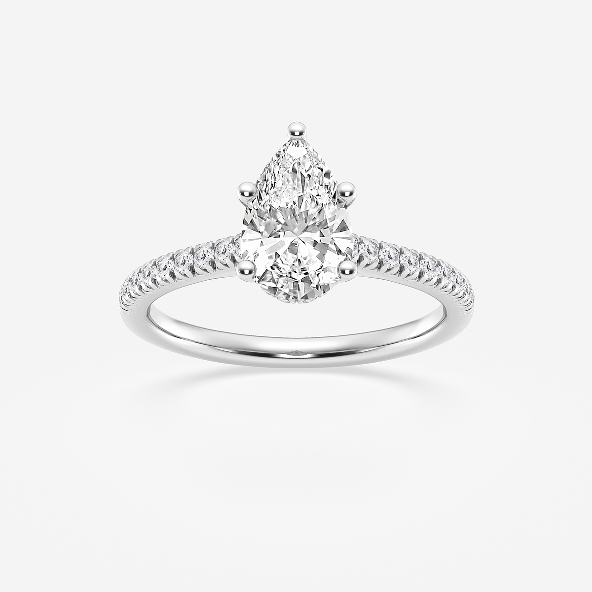 1 1/3 ctw Pear Lab Grown Diamond Hidden Halo Engagement Ring