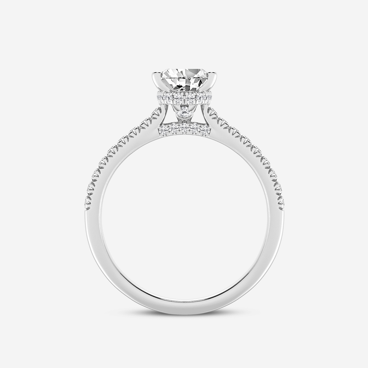 Additional Image 1 for  1 1/3 ctw Pear Lab Grown Diamond Hidden Halo Engagement Ring