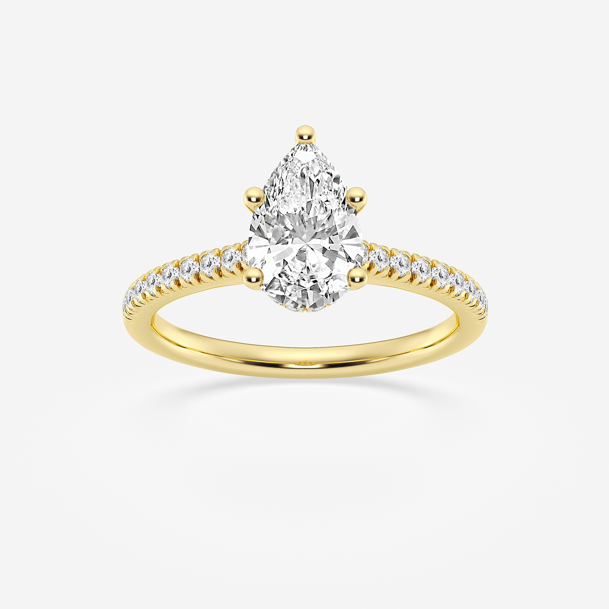 1 1/3 ctw Pear Lab Grown Diamond Hidden Halo Engagement Ring