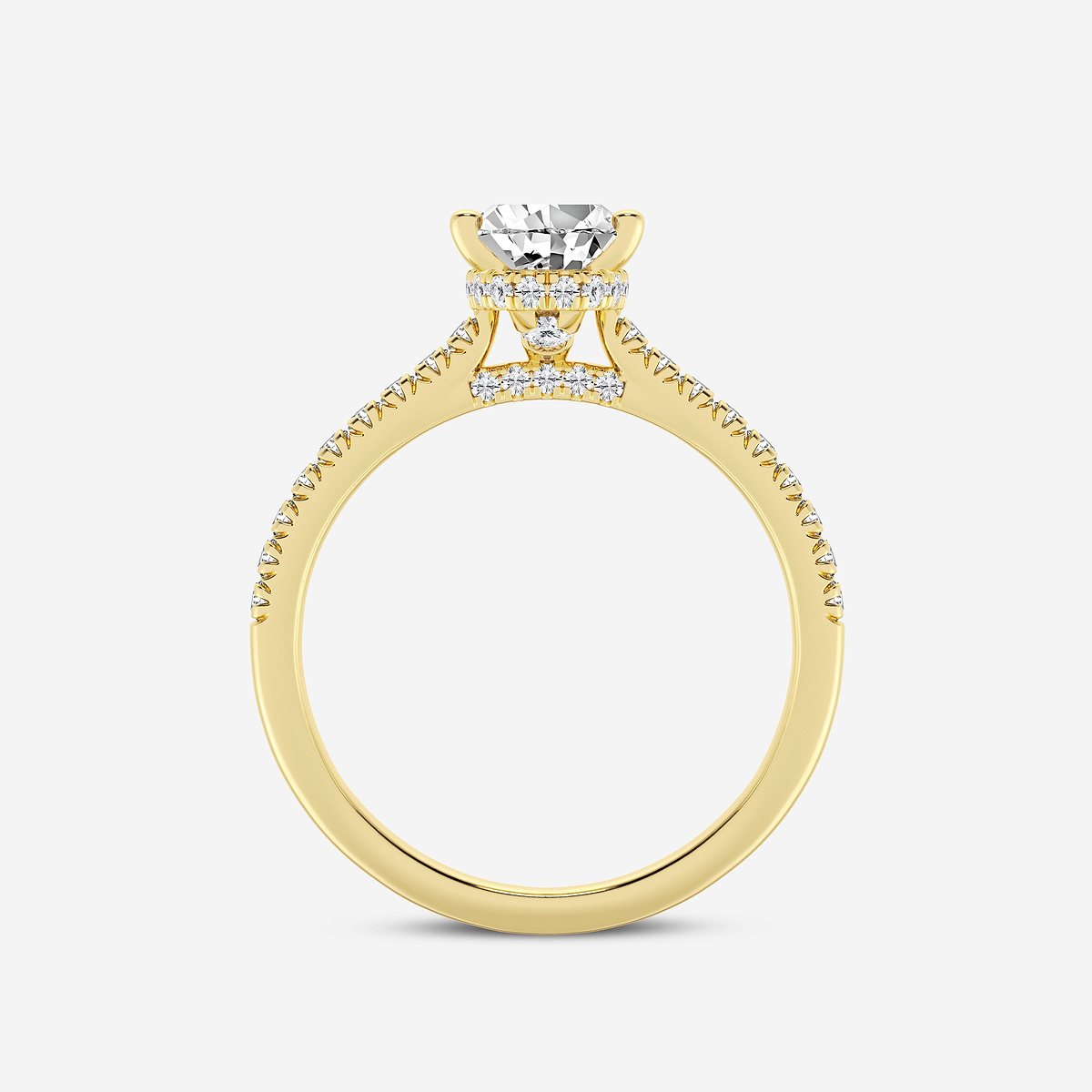 Additional Image 1 for  1 1/3 ctw Pear Lab Grown Diamond Hidden Halo Engagement Ring