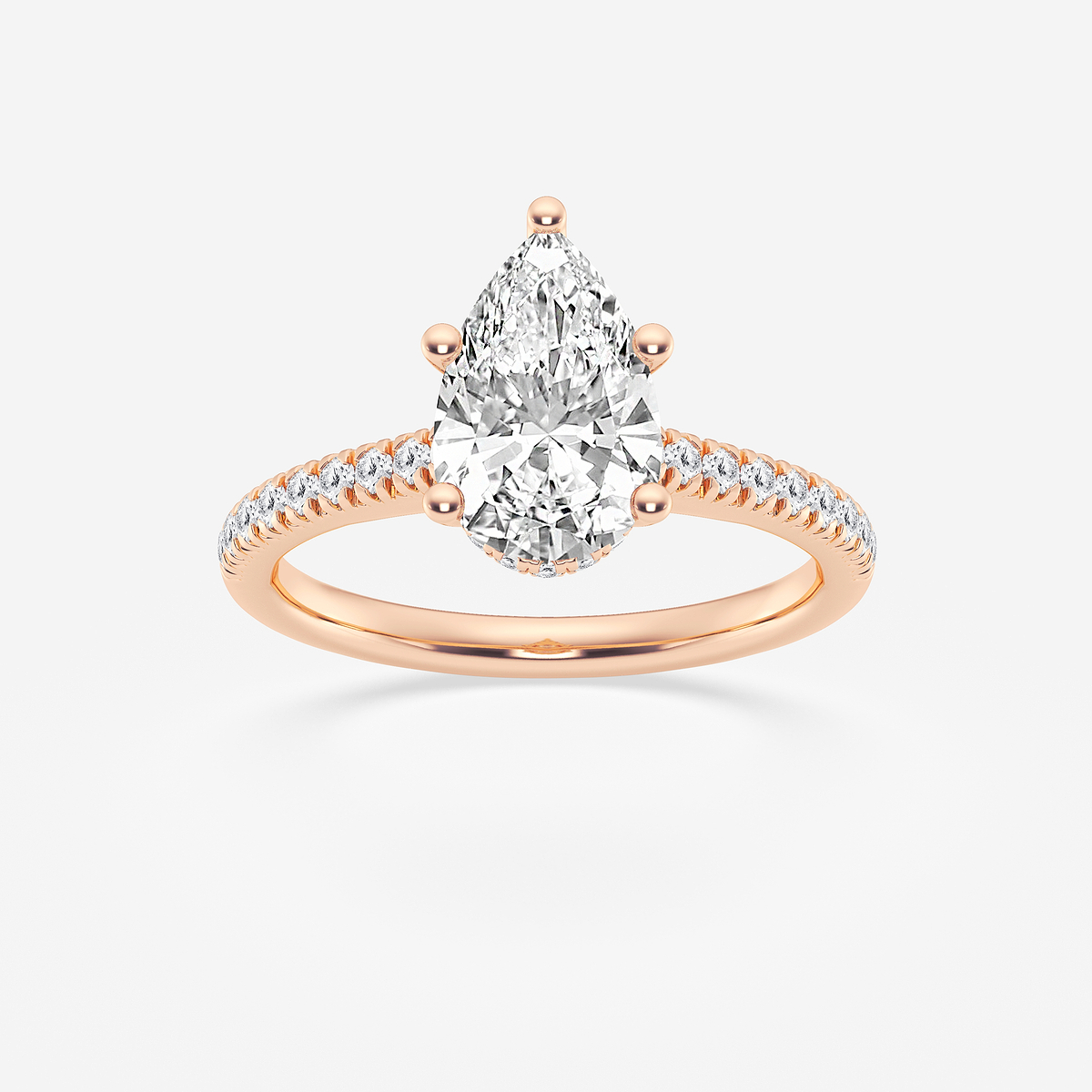 1 7/8 ctw Pear Lab Grown Diamond Hidden Halo Engagement Ring