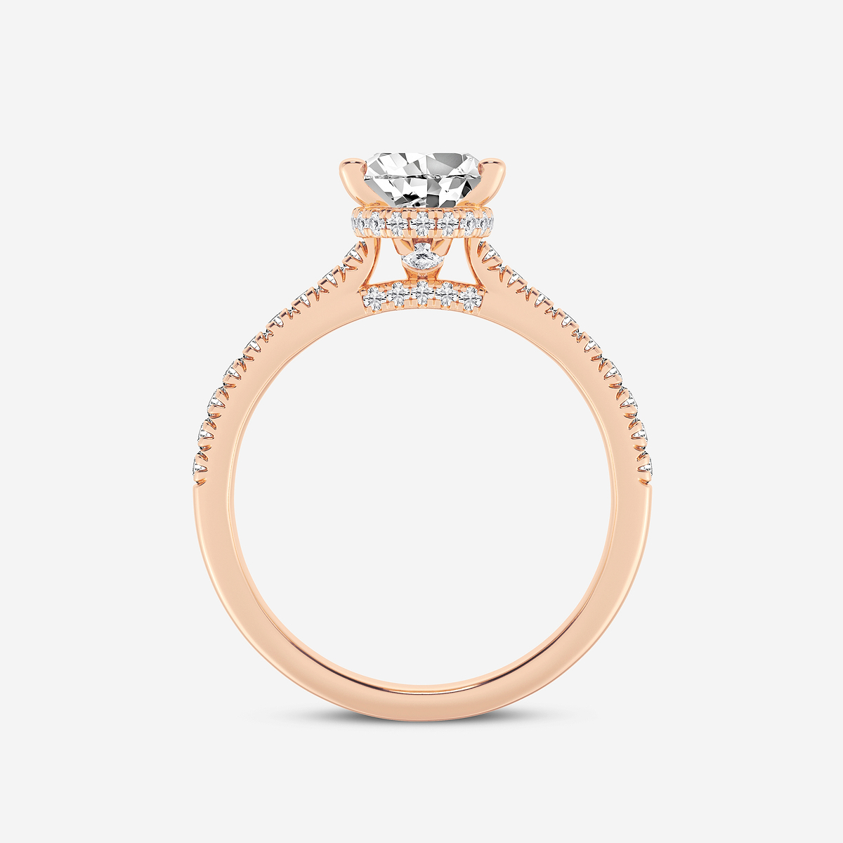 Additional Image 1 for  1 7/8 ctw Pear Lab Grown Diamond Hidden Halo Engagement Ring