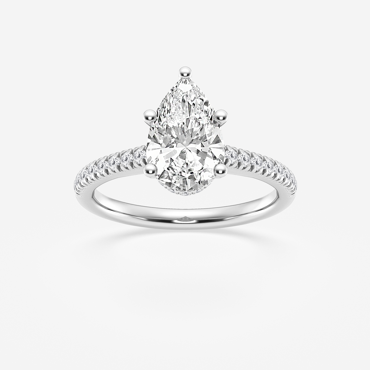 1 7/8 ctw Pear Lab Grown Diamond Hidden Halo Engagement Ring