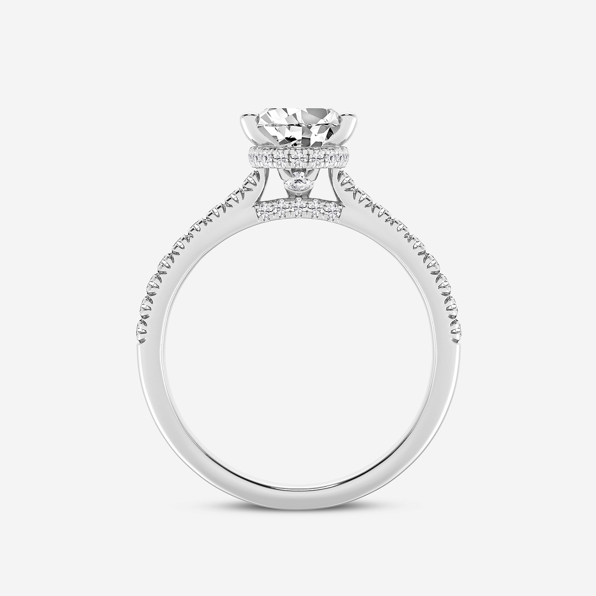 Additional Image 1 for  1 7/8 ctw Pear Lab Grown Diamond Hidden Halo Engagement Ring
