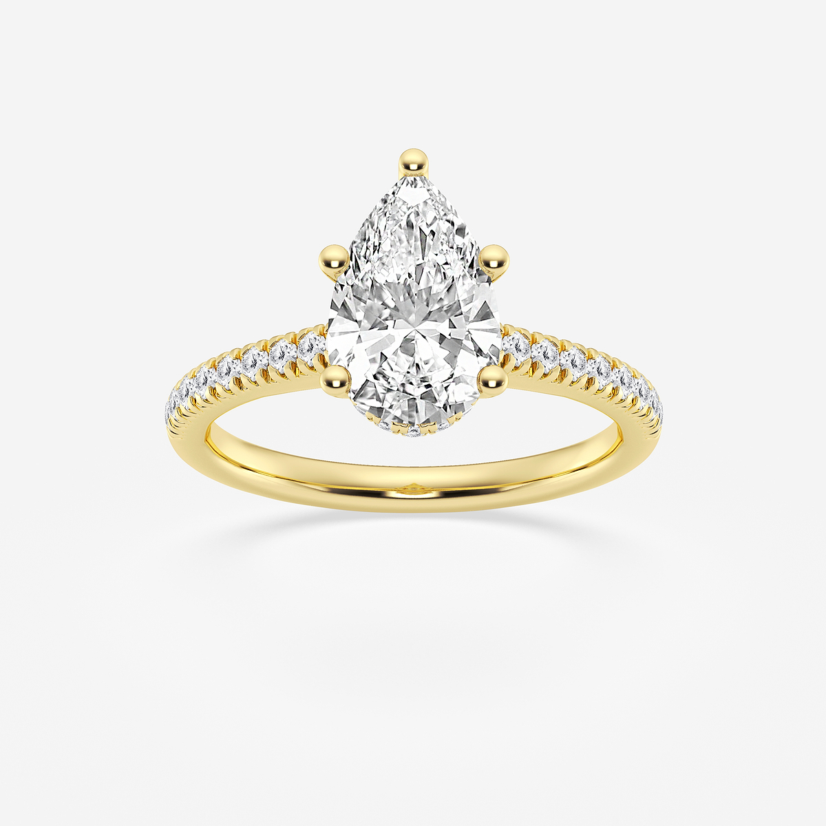 1 7/8 ctw Pear Lab Grown Diamond Hidden Halo Engagement Ring