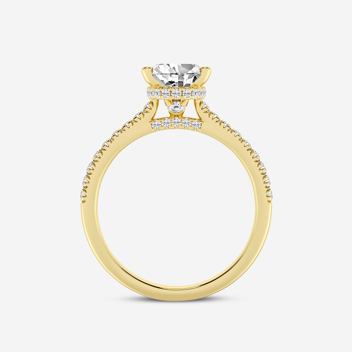 Additional Image 1 for  1 7/8 ctw Pear Lab Grown Diamond Hidden Halo Engagement Ring