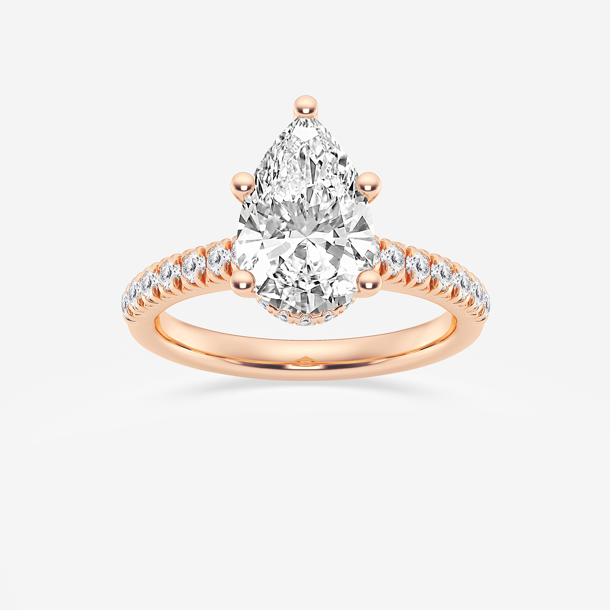 2 1/2 ctw Pear Lab Grown Diamond Hidden Halo Engagement Ring