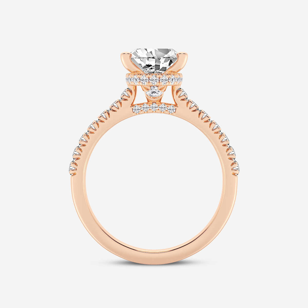 Additional Image 1 for  2 1/2 ctw Pear Lab Grown Diamond Hidden Halo Engagement Ring