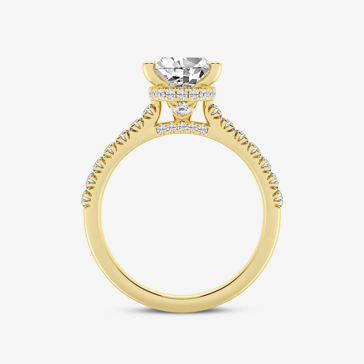 Additional Image 1 for  2 1/2 ctw Pear Lab Grown Diamond Hidden Halo Engagement Ring