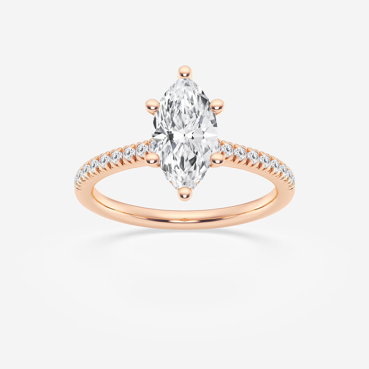 1 1/3 ctw Marquise Lab Grown Diamond Hidden Halo Engagement Ring