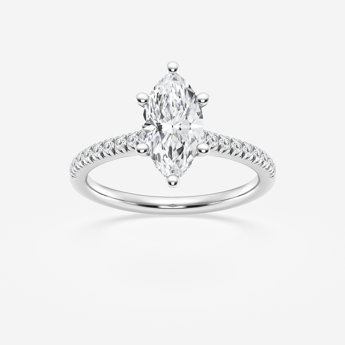 1 1/3 ctw Marquise Lab Grown Diamond Hidden Halo Engagement Ring