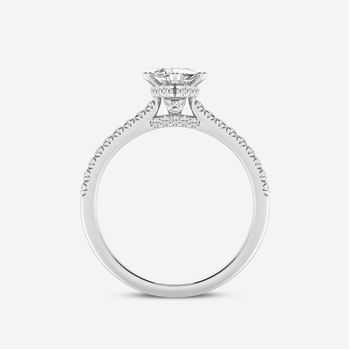 Additional Image 1 for  1 1/3 ctw Marquise Lab Grown Diamond Hidden Halo Engagement Ring