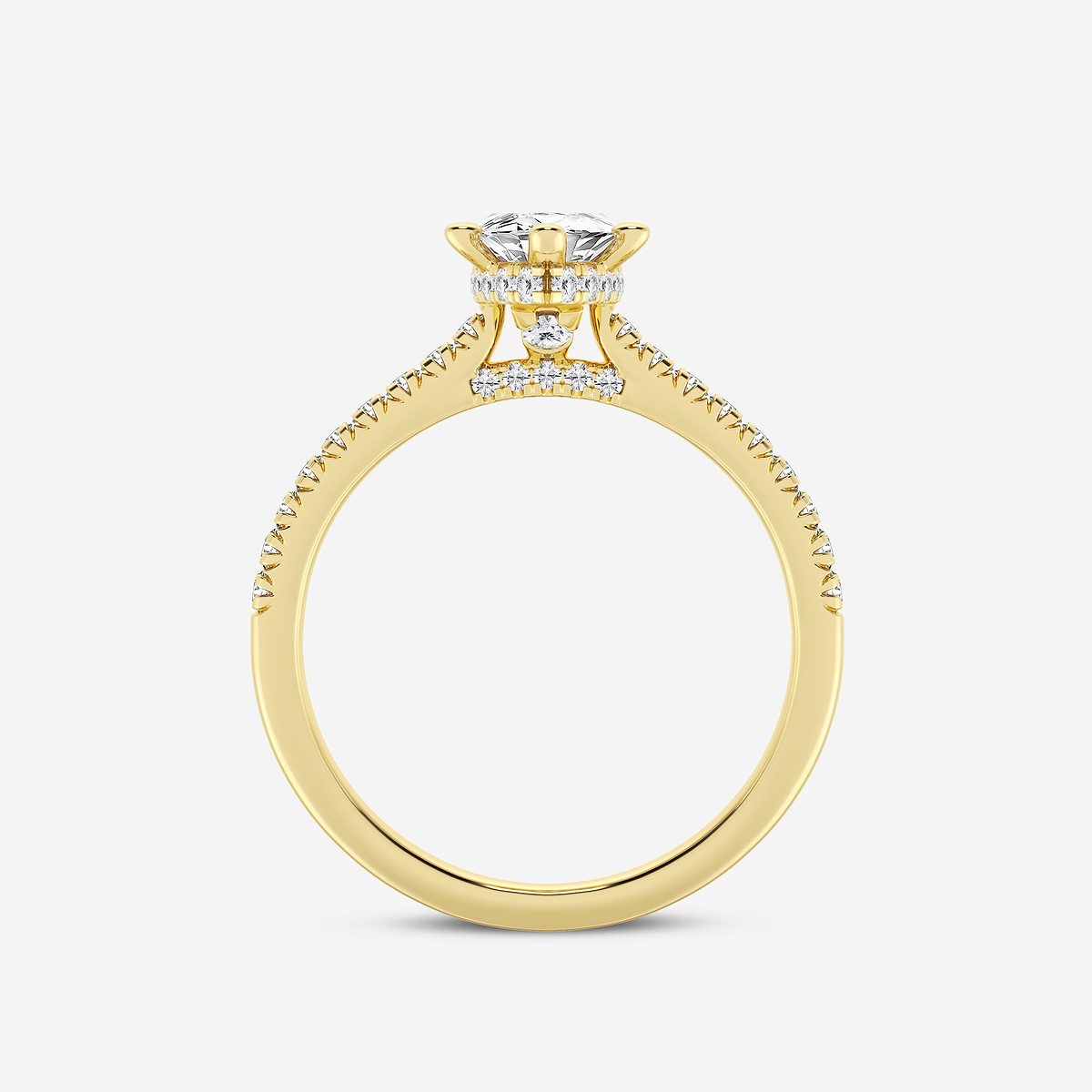 Additional Image 1 for  1 1/3 ctw Marquise Lab Grown Diamond Hidden Halo Engagement Ring