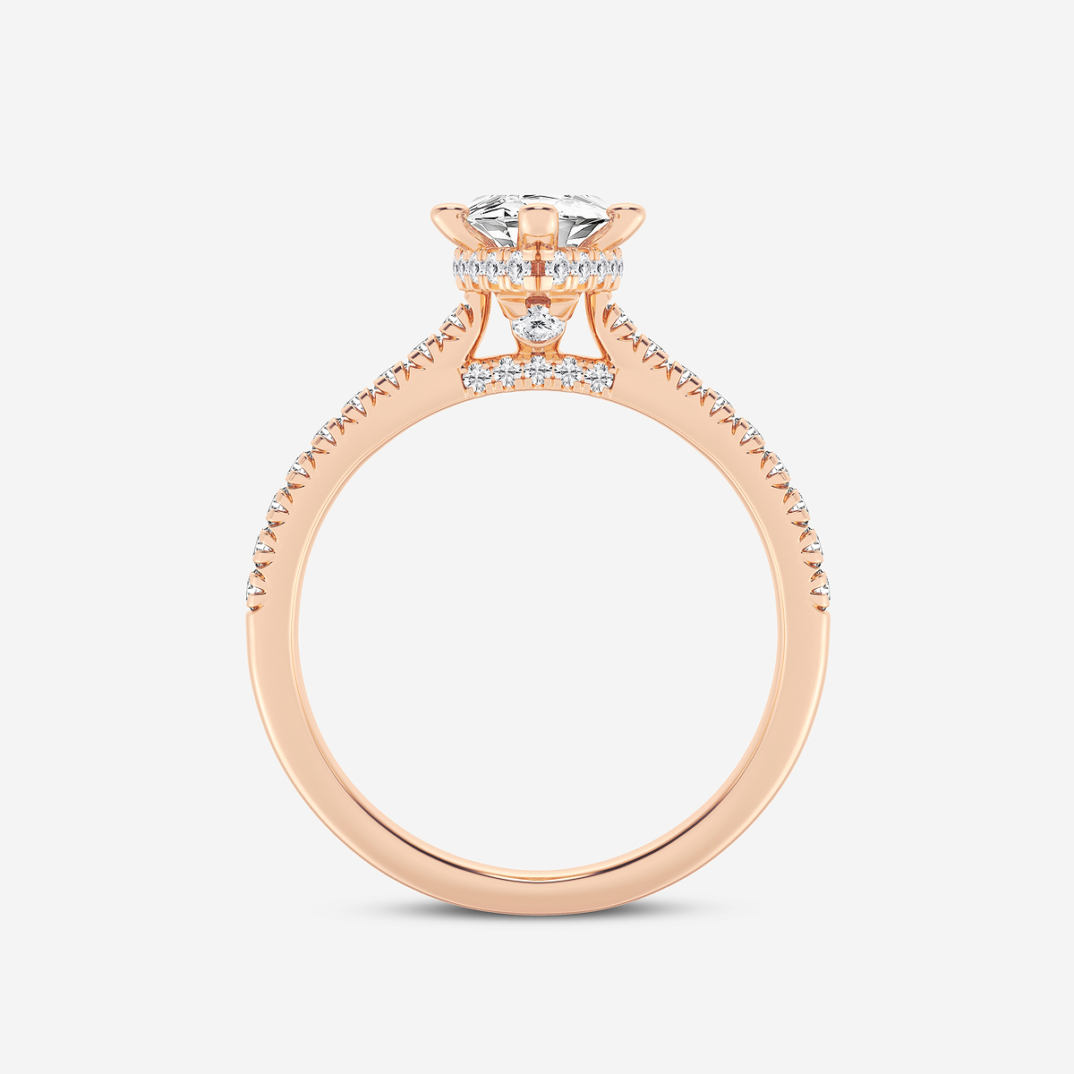 Additional Image 1 for  1 7/8 ctw Marquise Lab Grown Diamond Hidden Halo Engagement Ring
