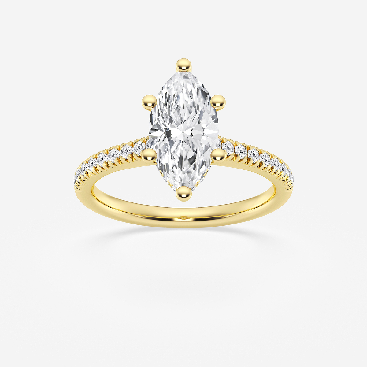 1 7/8 ctw Marquise Lab Grown Diamond Hidden Halo Engagement Ring