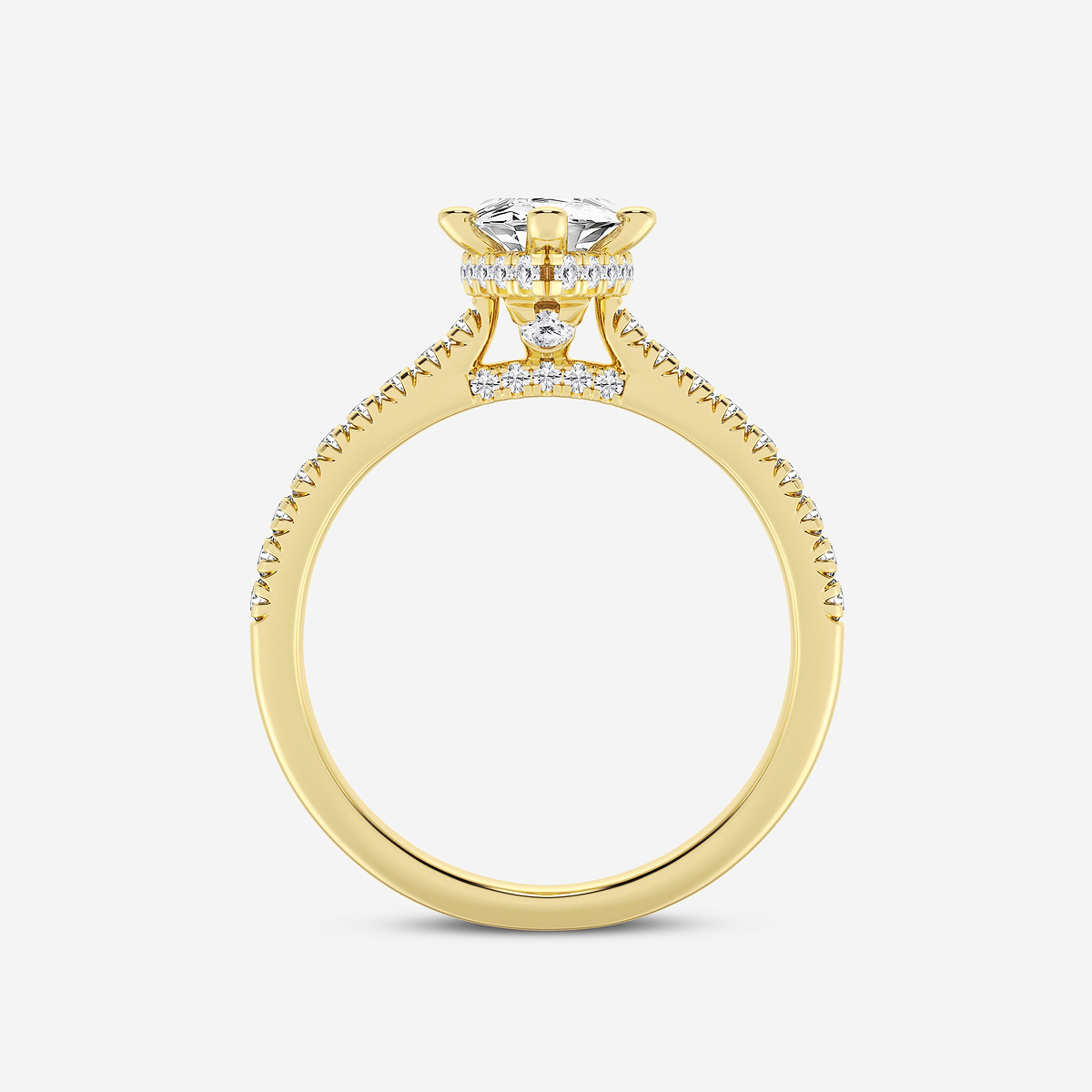 Additional Image 1 for  1 7/8 ctw Marquise Lab Grown Diamond Hidden Halo Engagement Ring