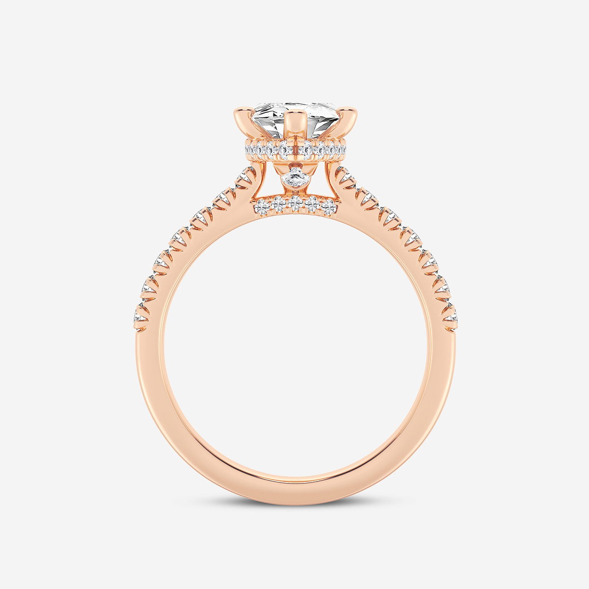 Additional Image 1 for  2 1/2 ctw Marquise Lab Grown Diamond Hidden Halo Engagement Ring