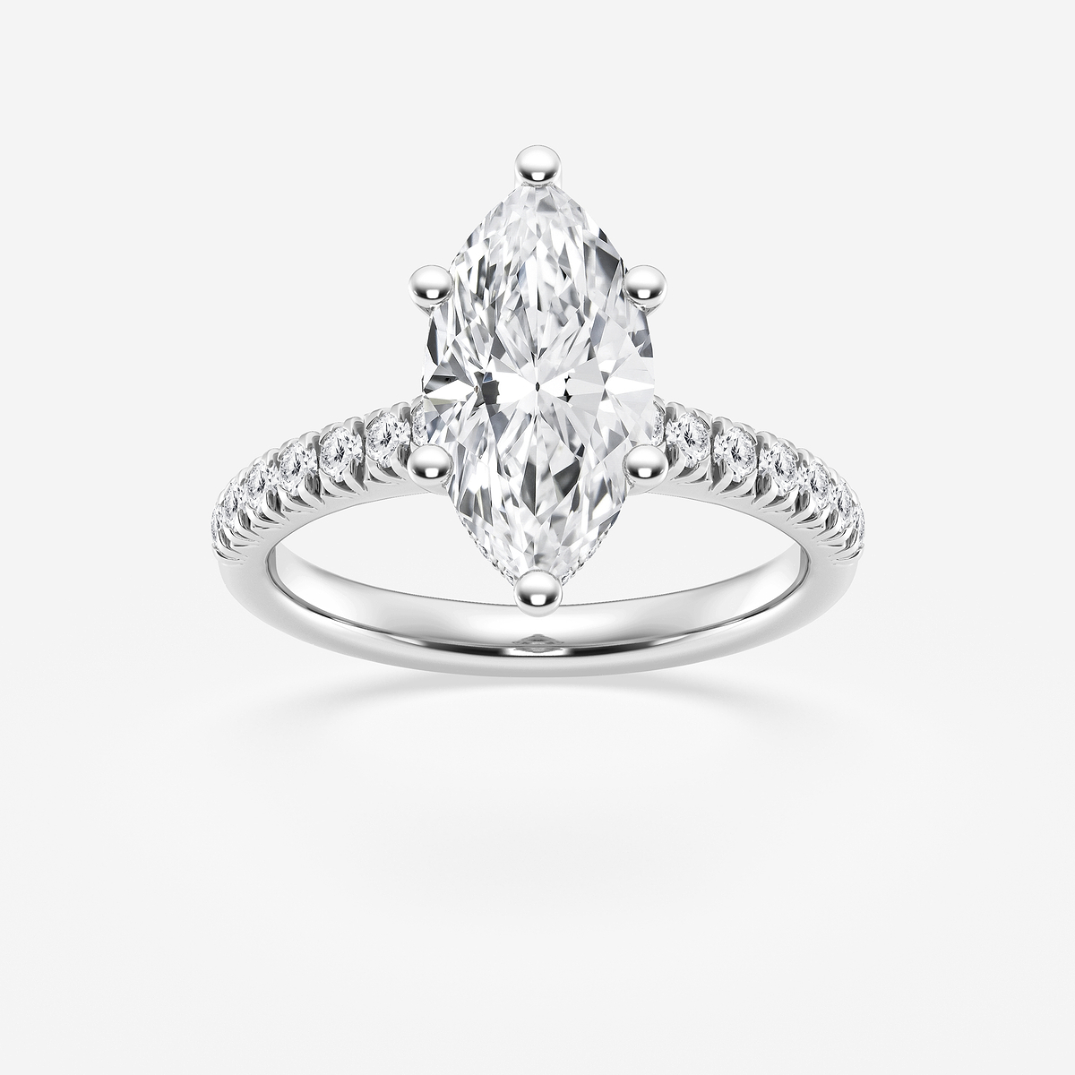 2 1/2 ctw Marquise Lab Grown Diamond Hidden Halo Engagement Ring 14K White Gold, E, VS1
