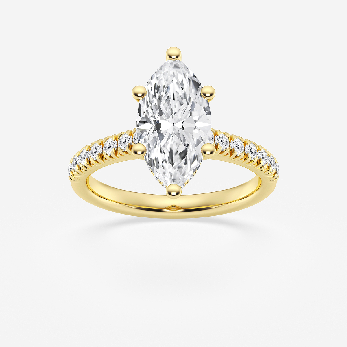 2 1/2 ctw Marquise Lab Grown Diamond Hidden Halo Engagement Ring 14K Yellow Gold, F, VS2