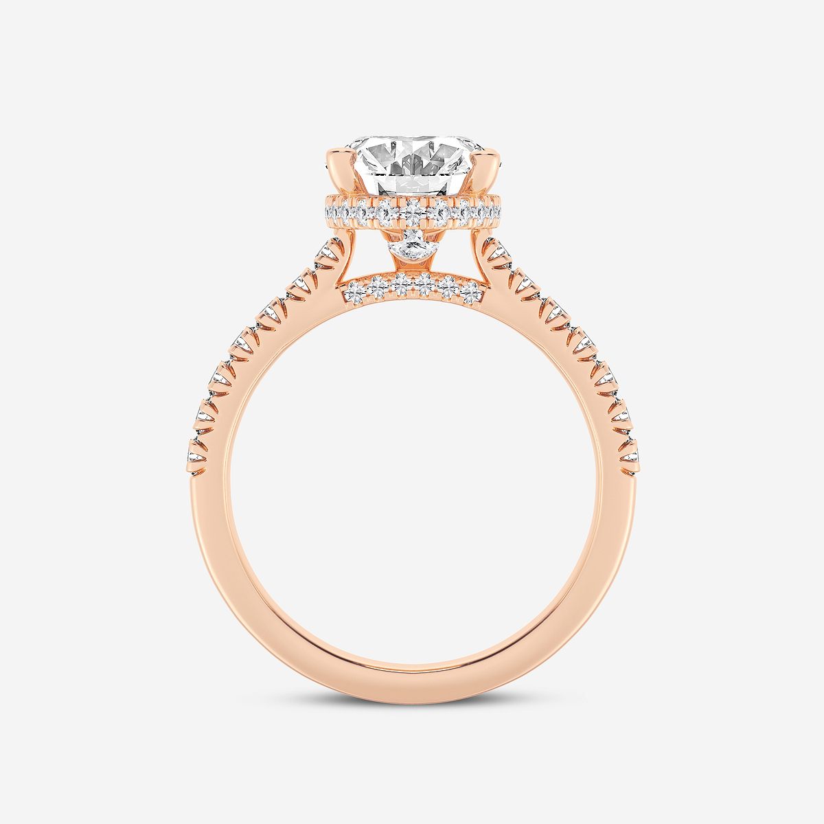 Additional Image 1 for  3 1/2 ctw Oval Lab Grown Diamond Hidden Halo Engagement Ring