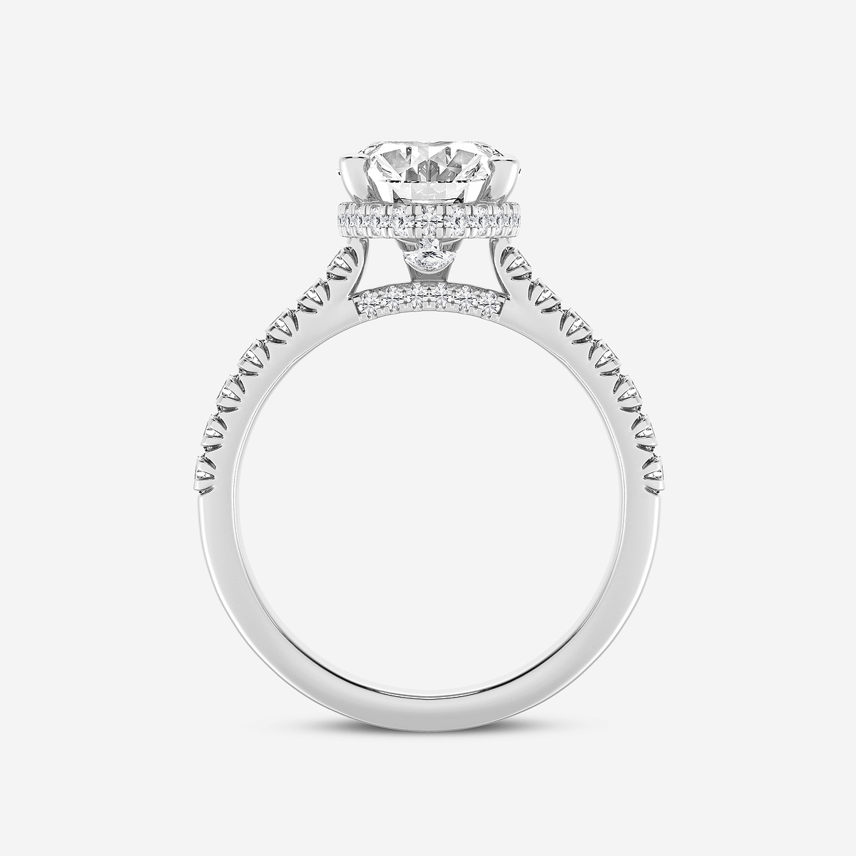 Additional Image 1 for  3 1/2 ctw Oval Lab Grown Diamond Hidden Halo Engagement Ring