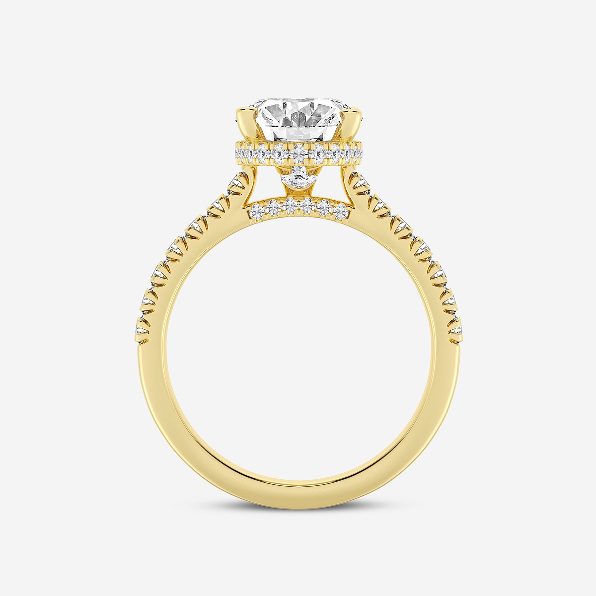 Additional Image 1 for  3 1/2 ctw Oval Lab Grown Diamond Hidden Halo Engagement Ring