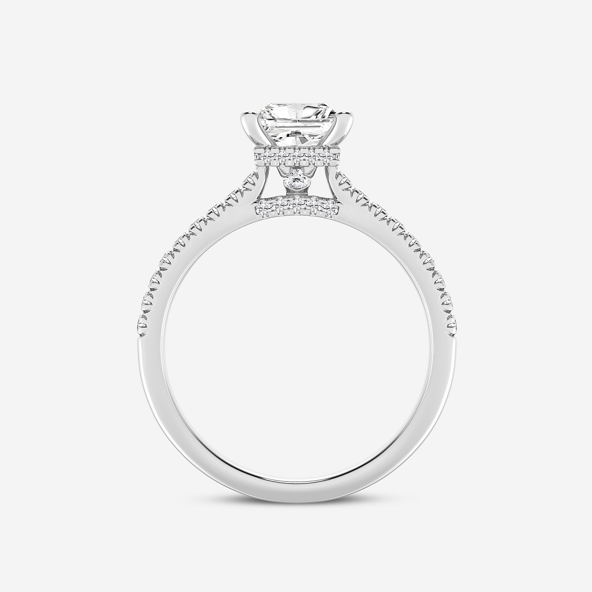 Additional Image 1 for  1 1/3 ctw Princess Lab Grown Diamond Hidden Halo Engagement Ring