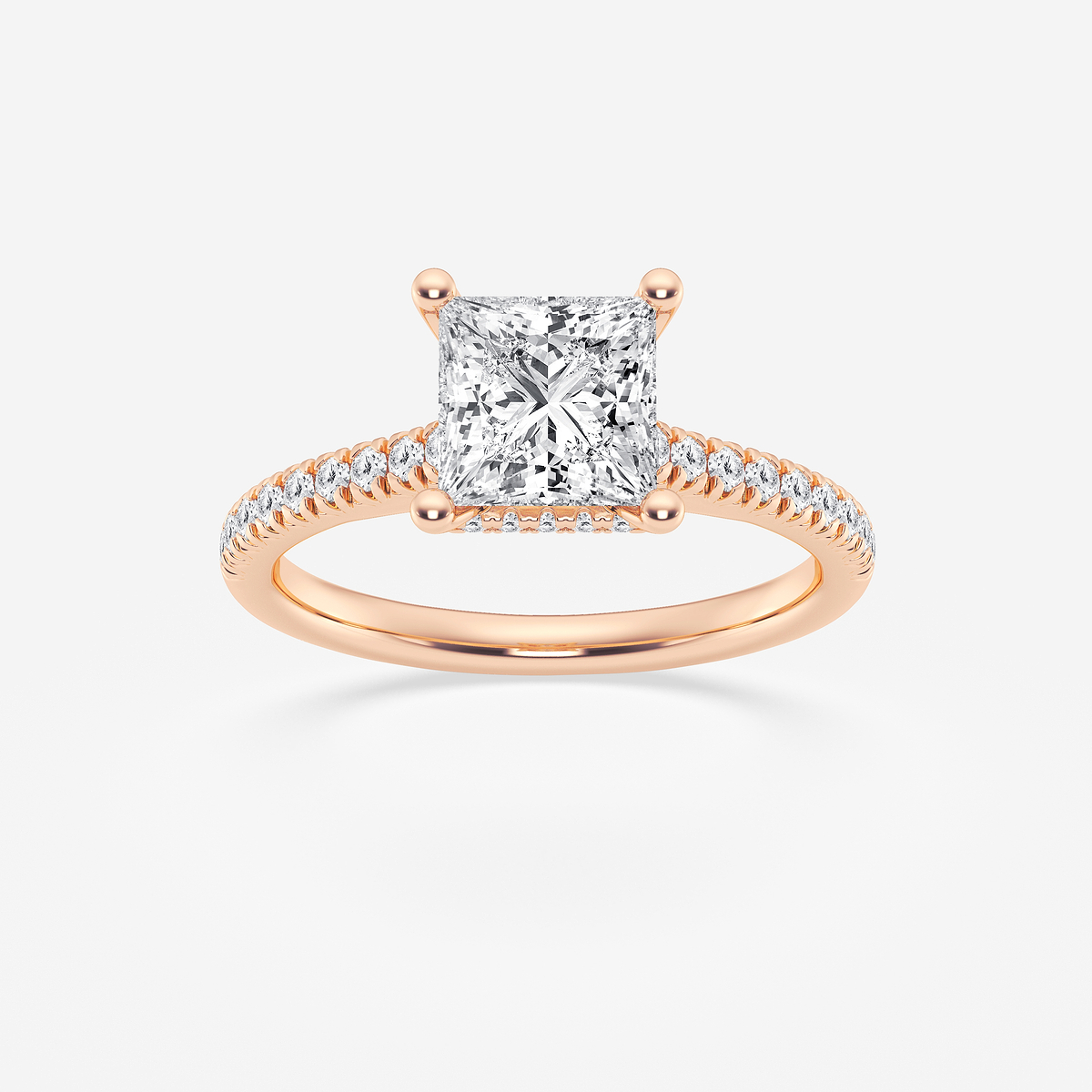 1 7/8 ctw Princess Lab Grown Diamond Hidden Halo Engagement Ring
