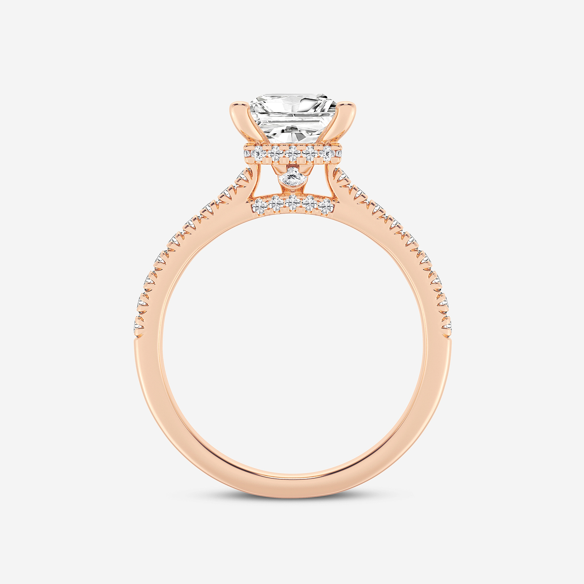 Additional Image 1 for  1 7/8 ctw Princess Lab Grown Diamond Hidden Halo Engagement Ring