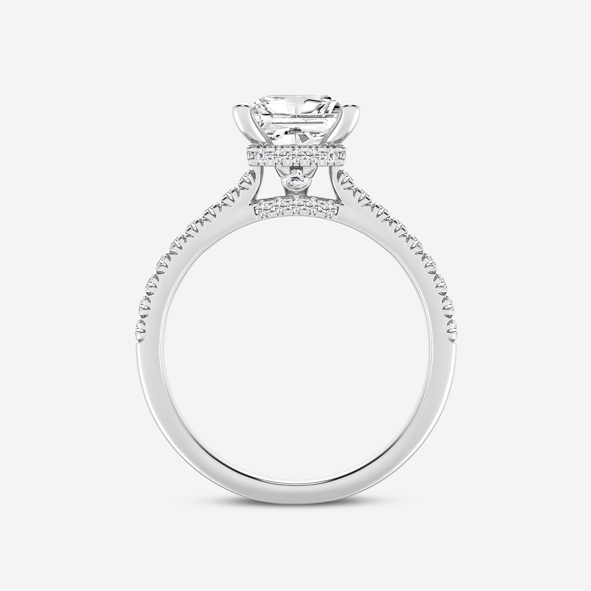 Additional Image 1 for  1 7/8 ctw Princess Lab Grown Diamond Hidden Halo Engagement Ring