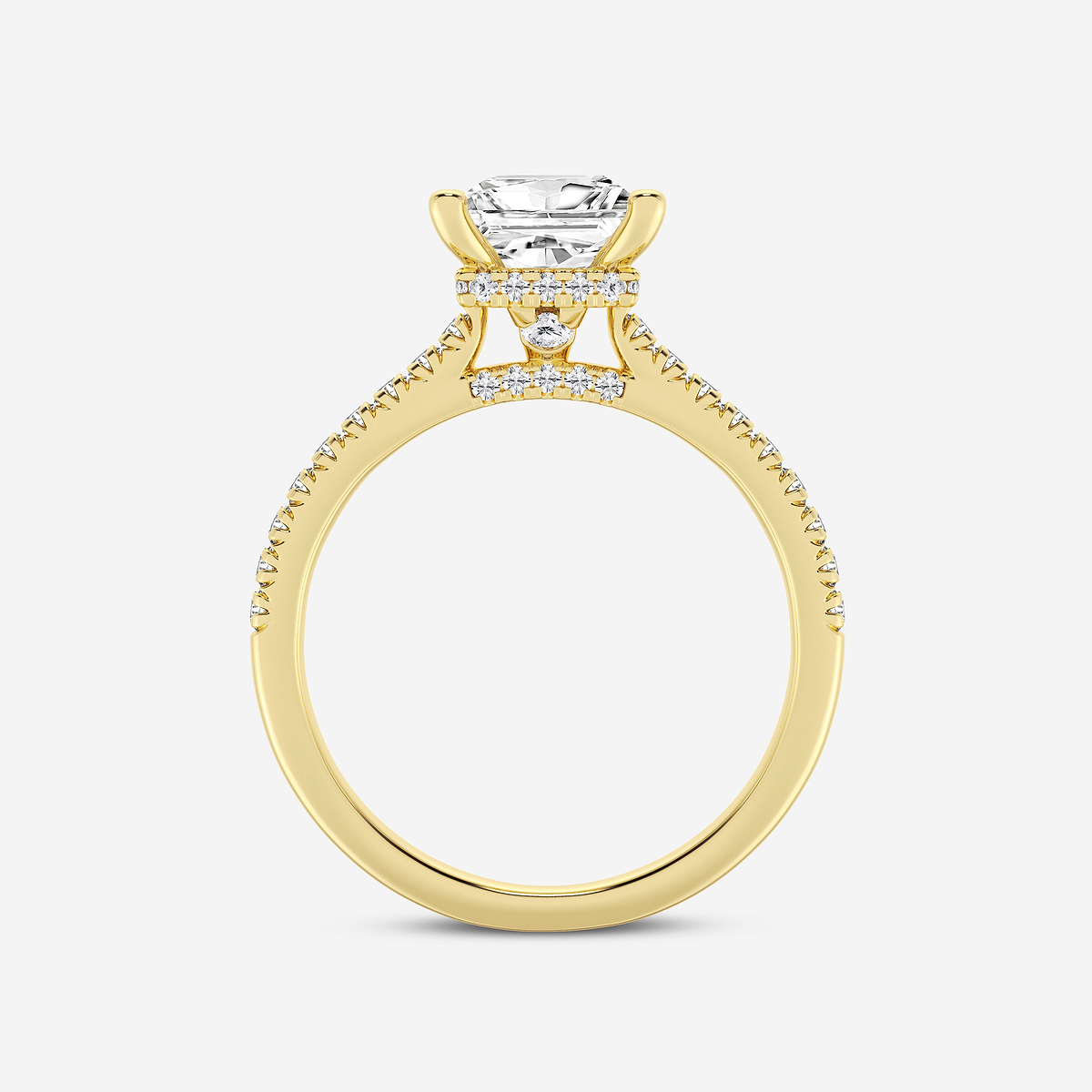 Additional Image 1 for  1 7/8 ctw Princess Lab Grown Diamond Hidden Halo Engagement Ring