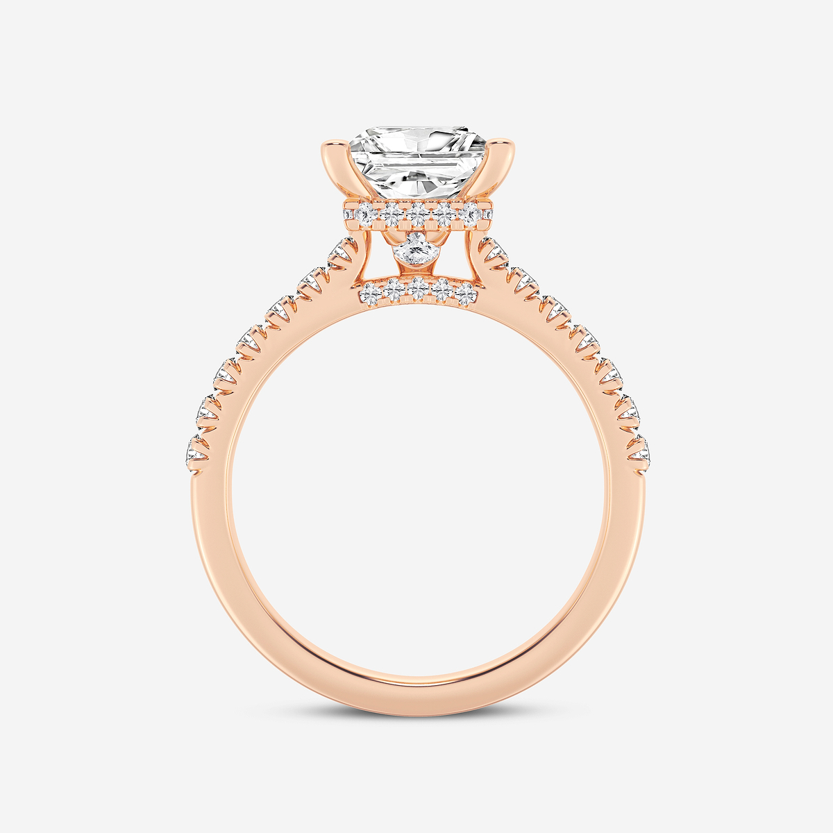 Additional Image 1 for  2 1/2 ctw Princess Lab Grown Diamond Hidden Halo Engagement Ring