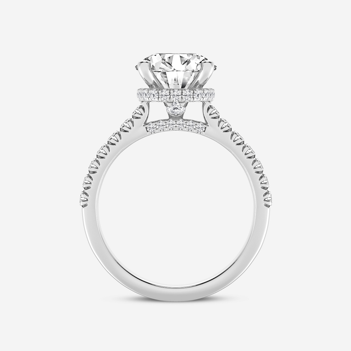 Additional Image 1 for  2 1/2 ctw Princess Lab Grown Diamond Hidden Halo Engagement Ring