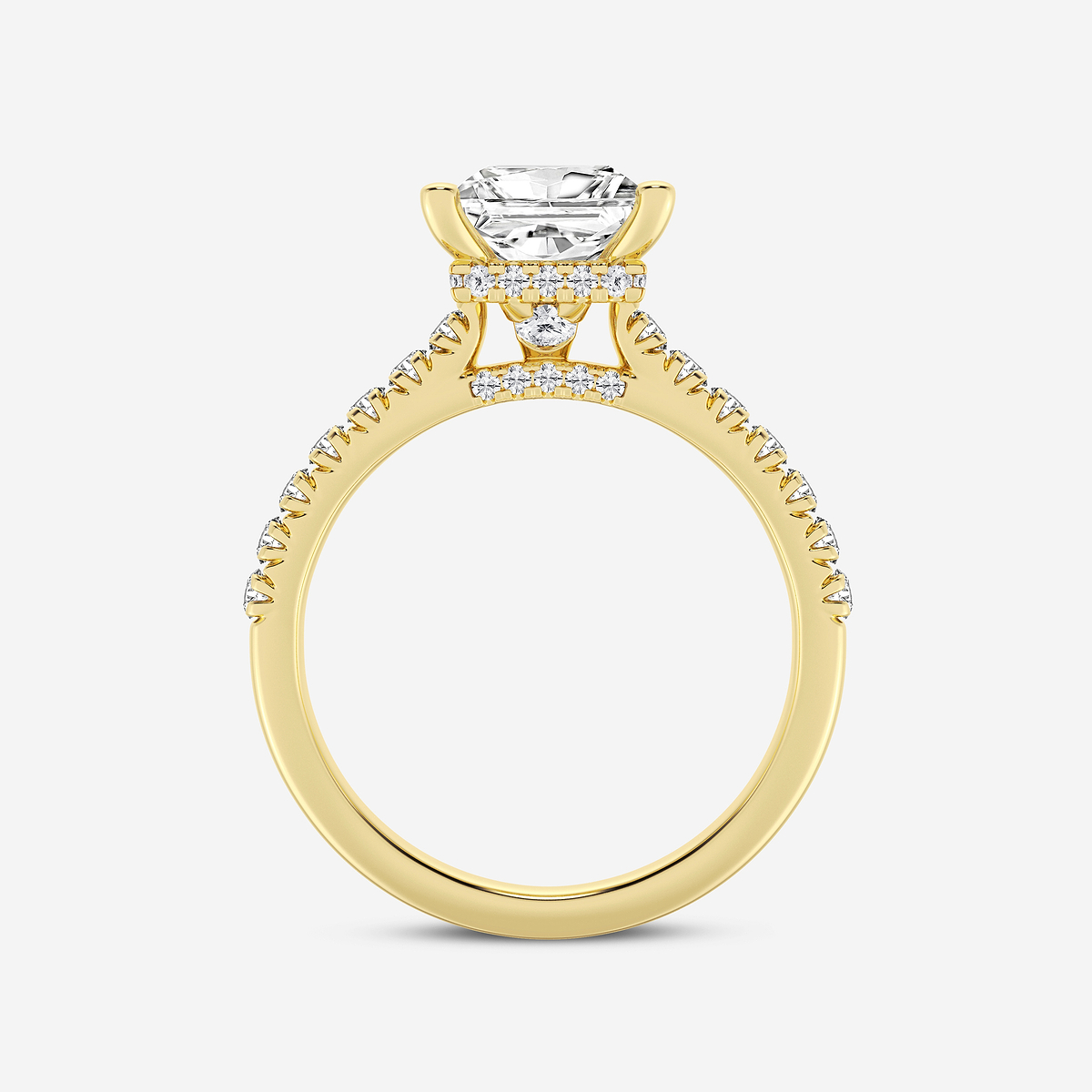 Additional Image 1 for  2 1/2 ctw Princess Lab Grown Diamond Hidden Halo Engagement Ring