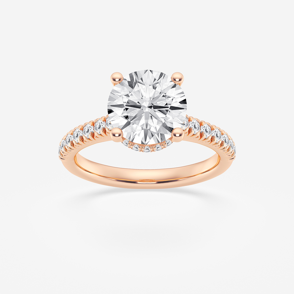 3 ctw Round Lab Grown Diamond Hidden Halo Engagement Ring