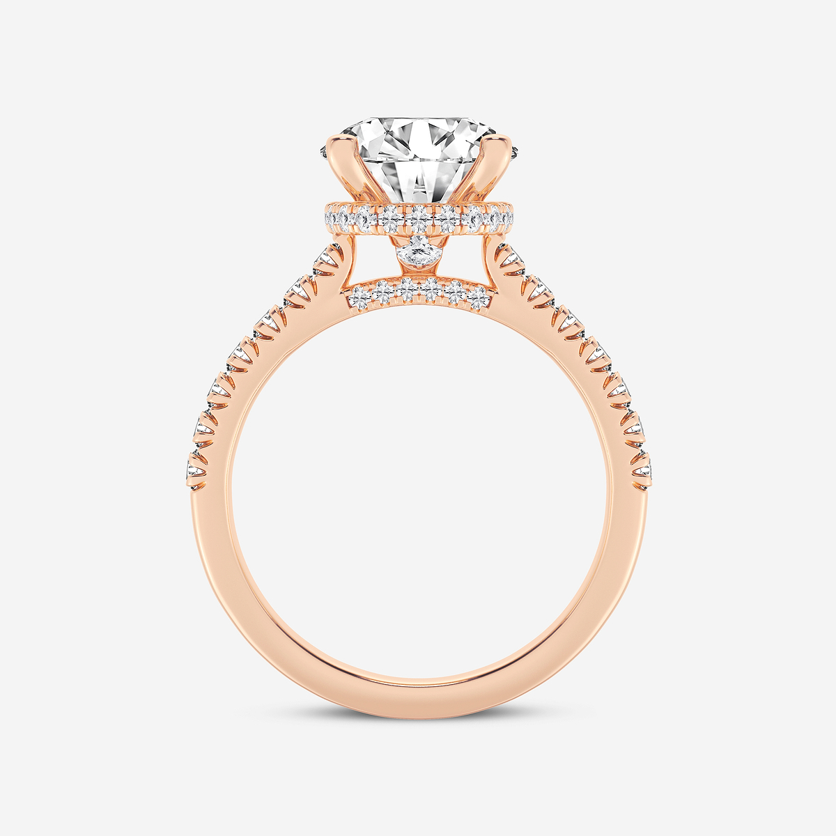 Additional Image 1 for  3 ctw Round Lab Grown Diamond Hidden Halo Engagement Ring