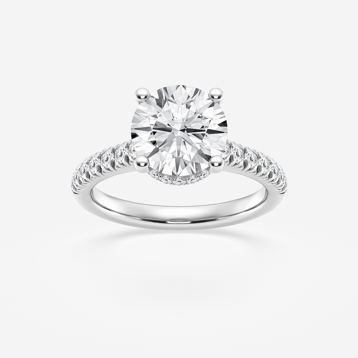3 ctw Round Lab Grown Diamond Hidden Halo Engagement Ring