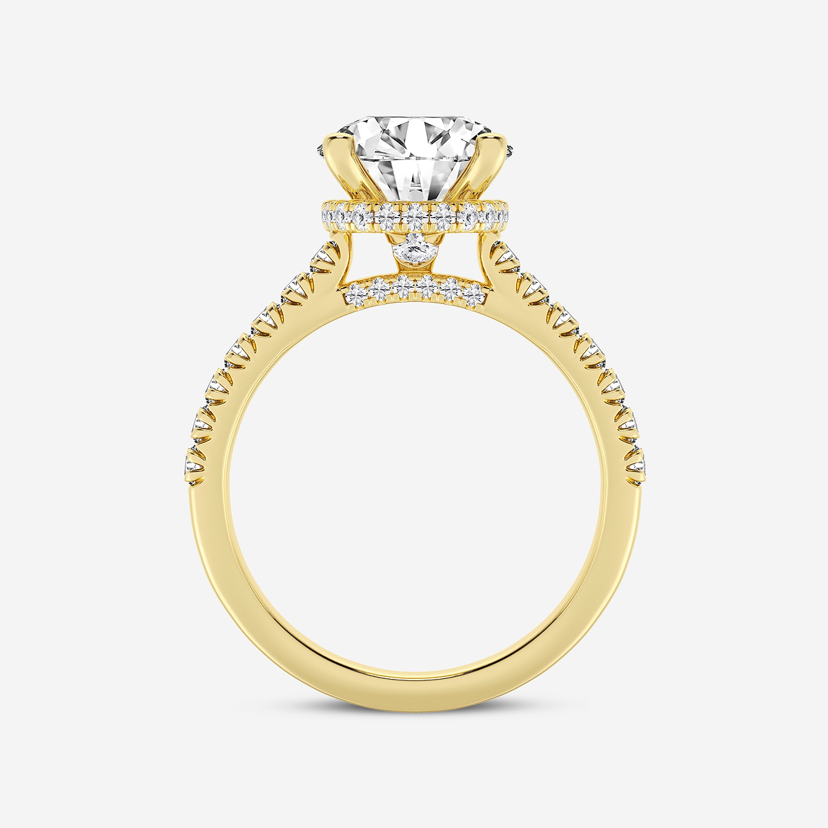 Additional Image 1 for  3 ctw Round Lab Grown Diamond Hidden Halo Engagement Ring