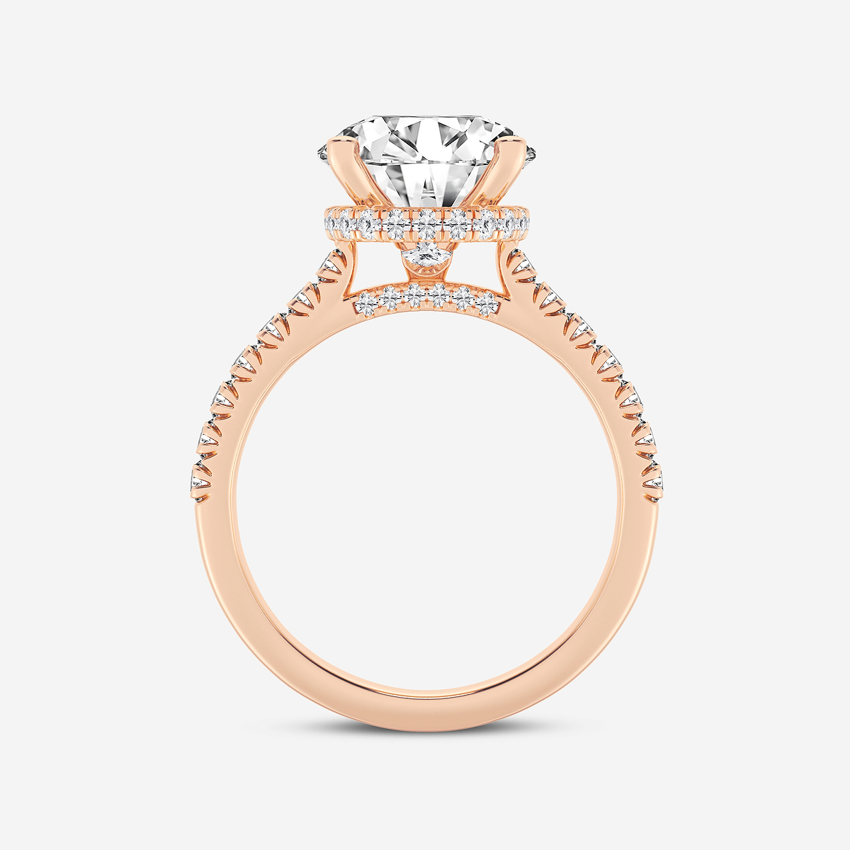 Additional Image 1 for  3 1/2 ctw Round Lab Grown Diamond Hidden Halo Engagement Ring